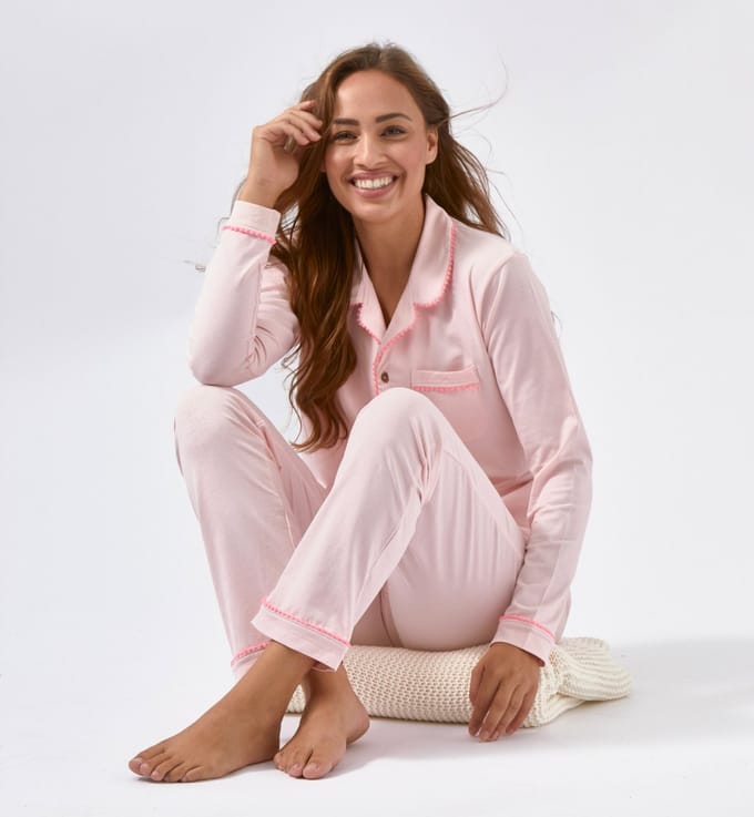 Little Label - dames pyjama - lichtroze - M/38-40 - Zachte BIO Katoen