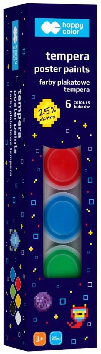 Happy Color Plakkaatverf Set - 6 Kleuren, 25 ml per potje
