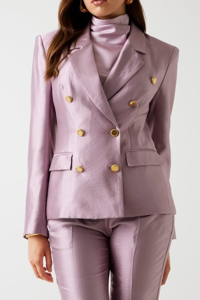 GUESS Milla Double Breast Mauve Berry Größe: 44 | Blazer Outlet | Damen | Violett