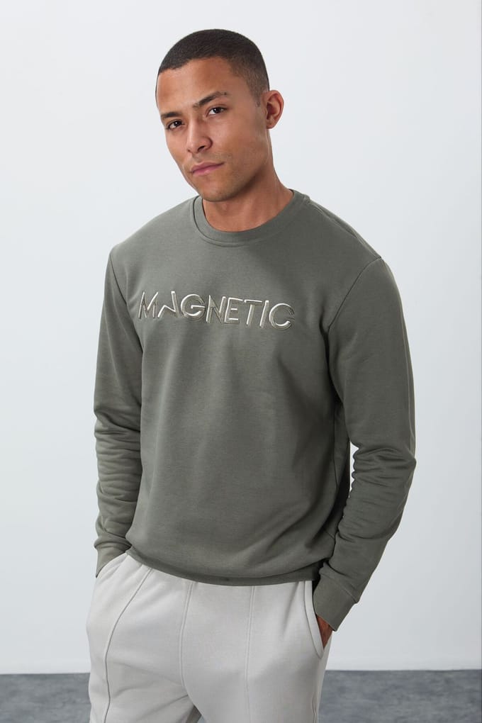 Heren Gedrukt Rondhals Sweatshirt
