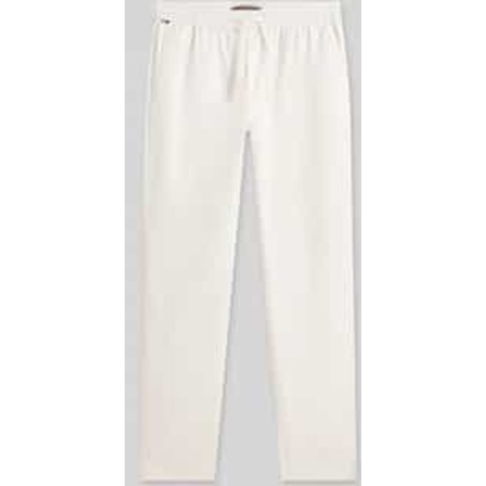Tapered chino van linnenmix met trekkoord model 'HARLEM'
