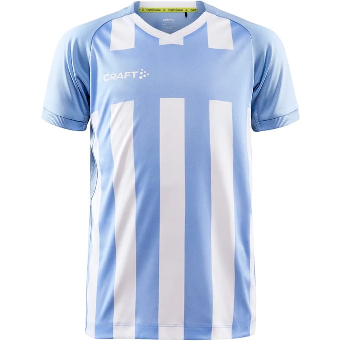 Craft Progress 2.0 Stripe Shirt Korte Mouw Kinderen - Hemelsblauw / Wit | Maat: 146/152