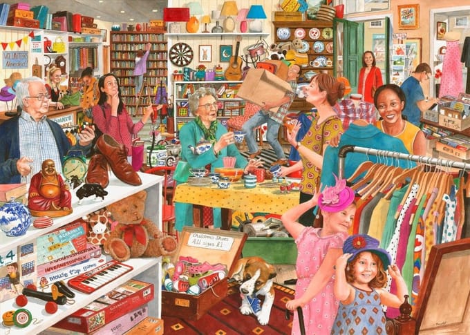 House of Puzzles legpuzzel Charity Bargains 1000 stukjes karton.