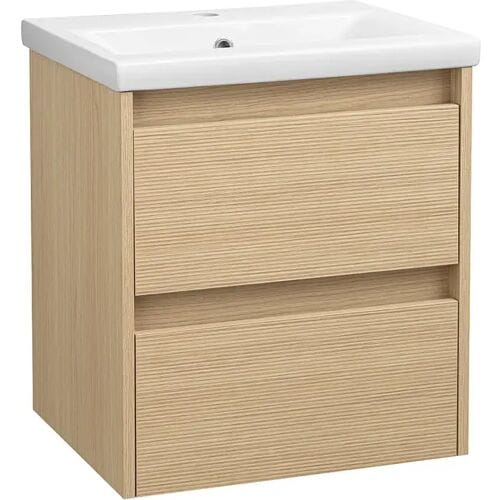 Badkamerset 50 cm Kast met wastafel Geribbelde fronten Aria