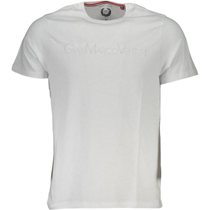Gianmarco Venturi Bianco Katoenen Heren T-Shirt