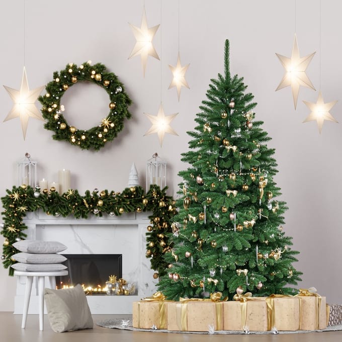 QLS Kunstkerstboom NK13 150 cm Spar met standaard Dennenboom