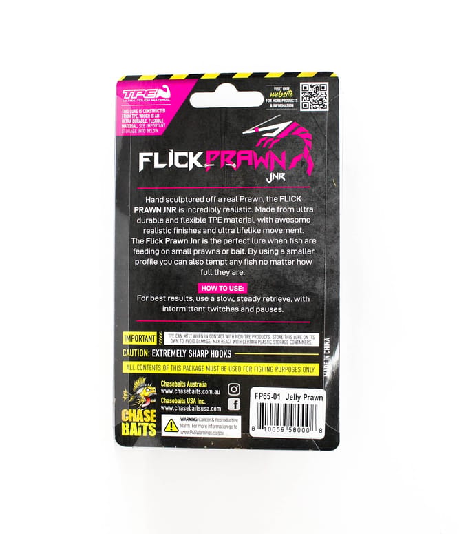 Chasebaits Flick Prawn 65 mm 3.5 gram Zinkend Aas 2/pak 01 (0008)