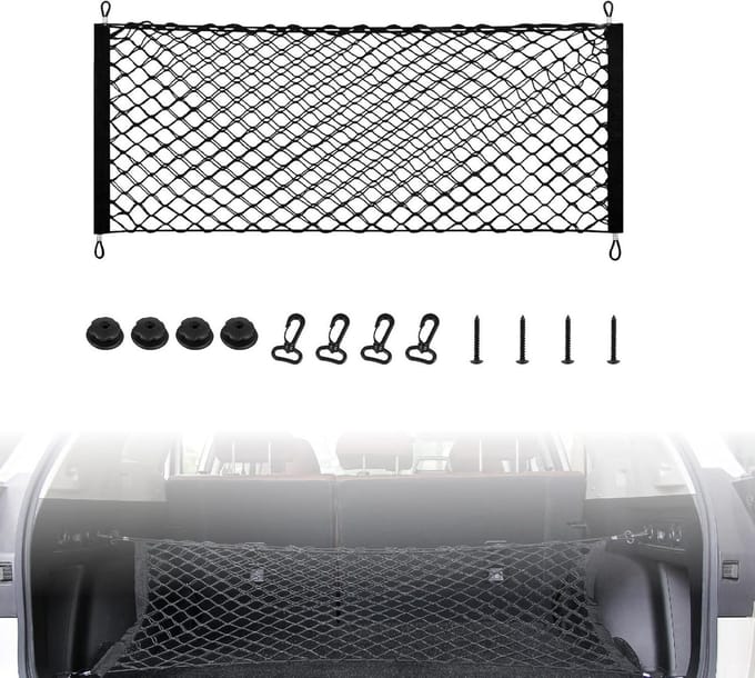 Famanu - Groot opbergnet 90x40 cm voor vrachtwagen, auto of boot – Zwart