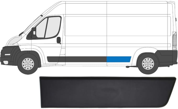 Achterste zijlijst sierlijst voor Citroen Jumper 2006-2018 / Links
