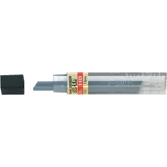 Potloodstift Pentel HB 0.5mm  zwart koker à 12 stuks