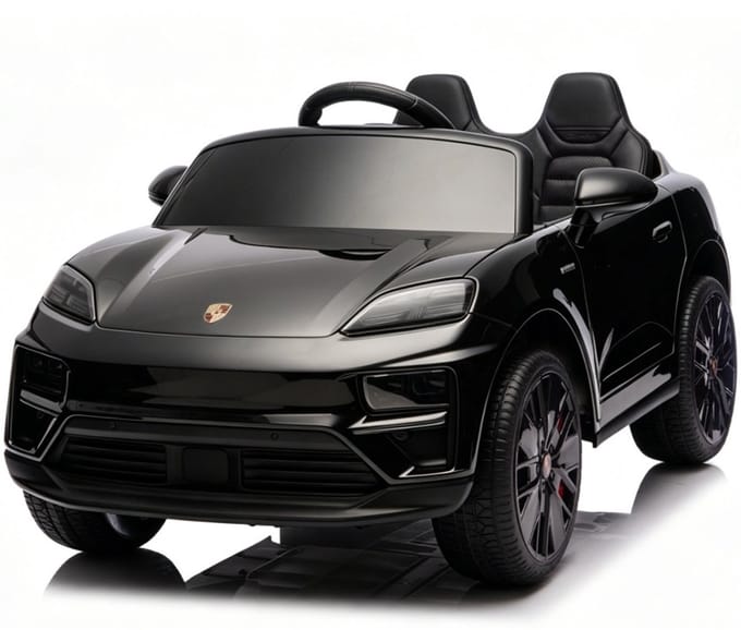 Porsche Macan 12V kinderauto Metallic Zwart
