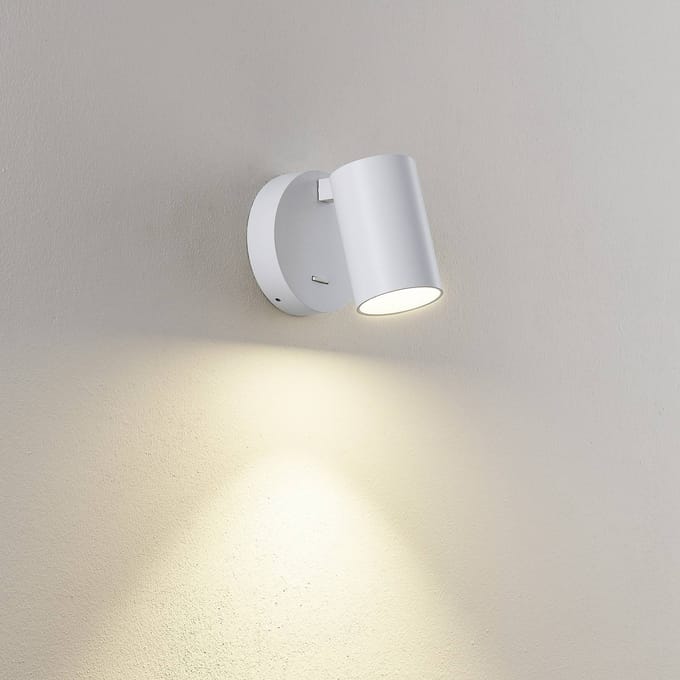Deko-Light CAN TILT wandspot, wit, Ø 10 cm, metaal, schakelaar, GU10
