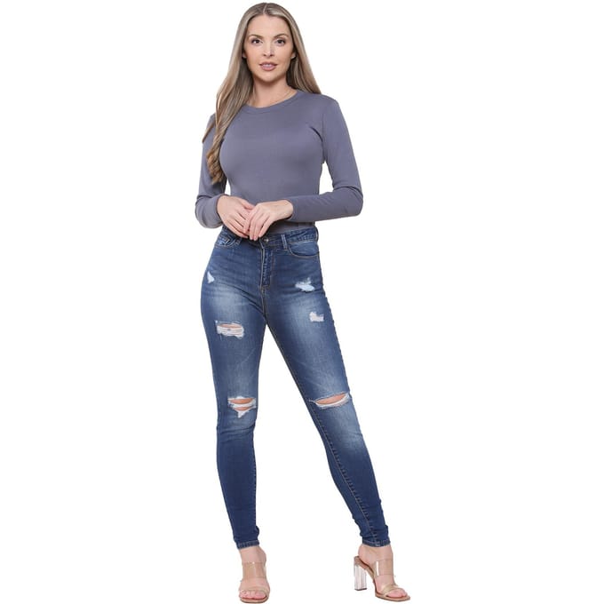 Dames Skinny Stretch Denim Jeans| Enzo Designer Damesmode