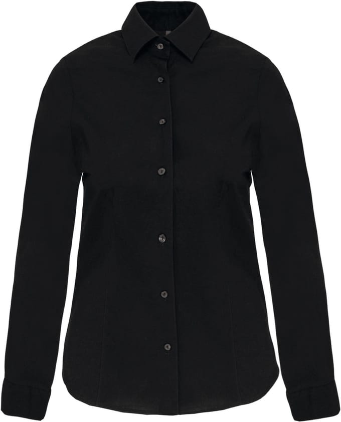 Kariban Dames stretch blouse lange mouwen K530 - Black - M