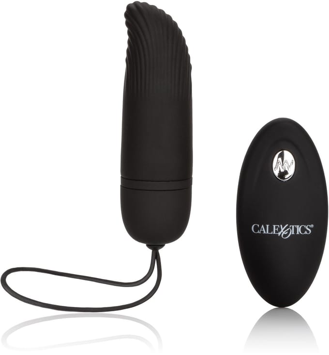 CalExotics - Silicone Remote Ridged G - Eggs / Bullets Zwart