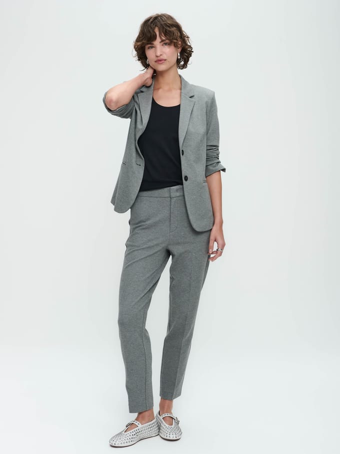 Olga Terry jersey Pants | Grey Melange - Grey Melange / M