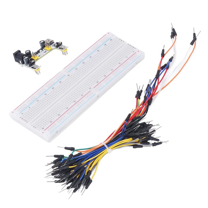 Breadboard Kit Elektrisch 830 Verbindingspunten voor Beginner Starter met Voeding Jumperkabels 12V Wit