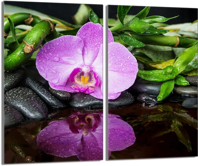 TMK ArtDeko Orchidea - Snijplank - Glas - 2x30x52 cm - Beschermpaneel