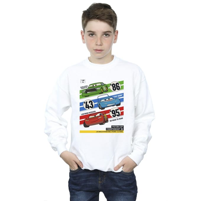 Disney Jongens Cars Piston Cup Kampioenen Sweatshirt (Wit)