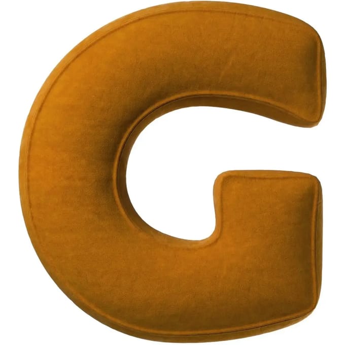Kussen letter g Yellow Tipi Posh Velvet