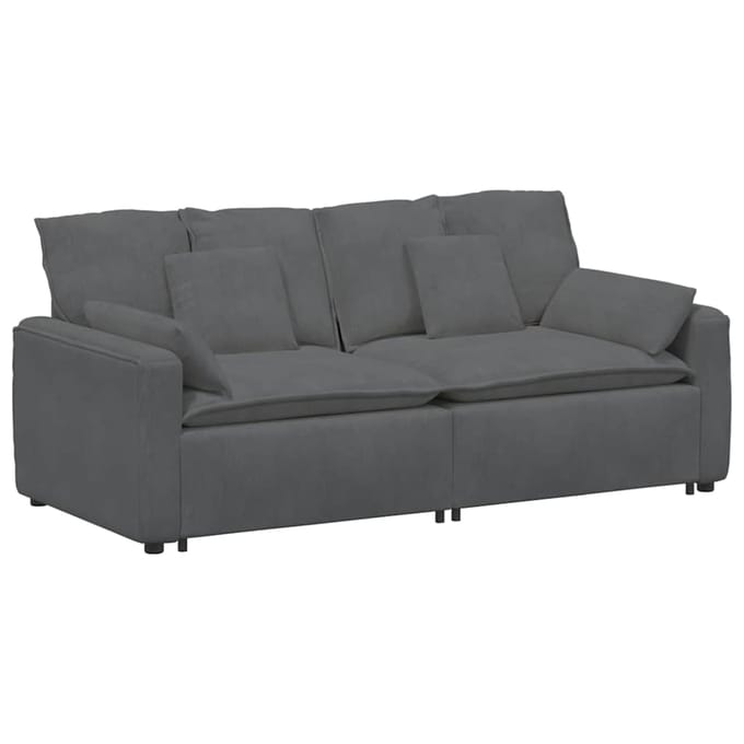 vidaXL - Modulaire - bank - met - kussens - donkergrijs
