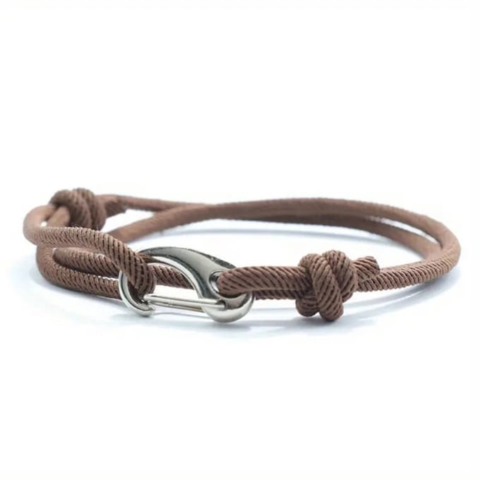 Livano Armband - Staal - Nep Zilver - Heren - Bruin