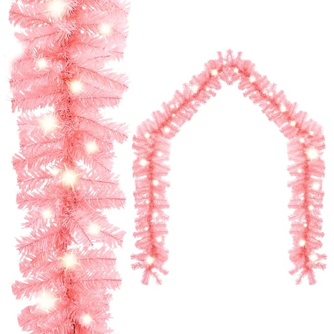 vidaXL - Kerstslinger - met - LED-lampjes - 5 - m - roze