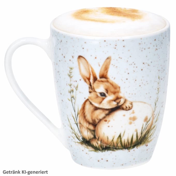Bunny Kaffeebeker 360 ml blauw van porselein – 428612