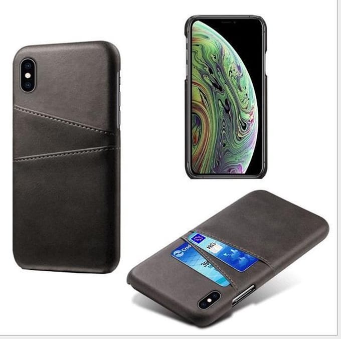 Hybride Back Cover met 2 Opbergvakjes voor iPhone XS Max_ Zwart