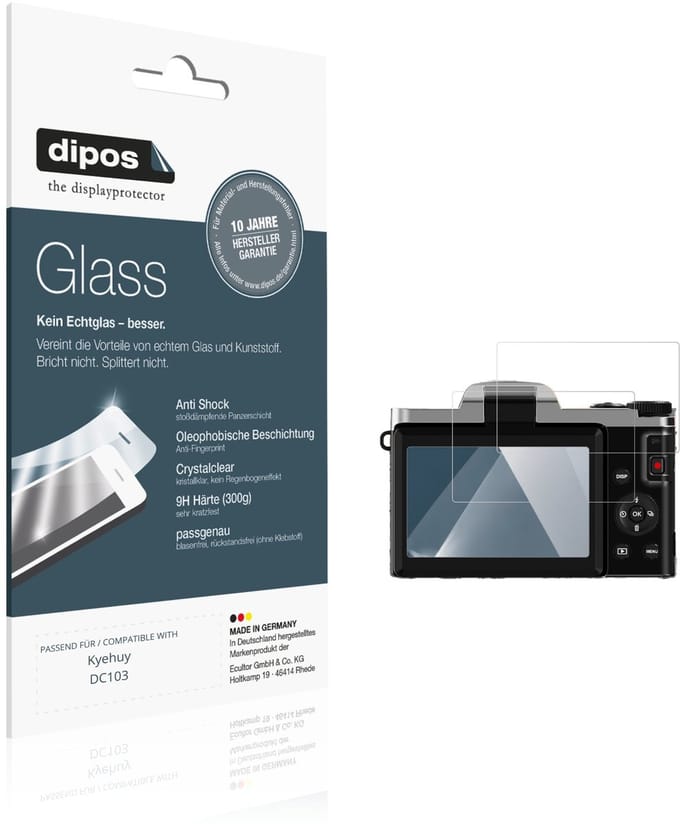 dipos – 2x Pantserfolie geschikt voor Kyehuy DC103 | 9H Screenprotector