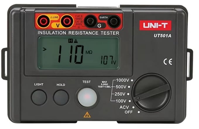 Isolatiemeter Weerstandstester met Voltmeter Functie en LCD Verlichting