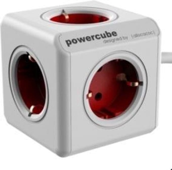 DesignNest PowerCube Extended - Schuko - Rood