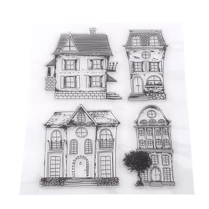 Plakboekfotokaarten Rubberstempel Helder transparant stempels Huis white