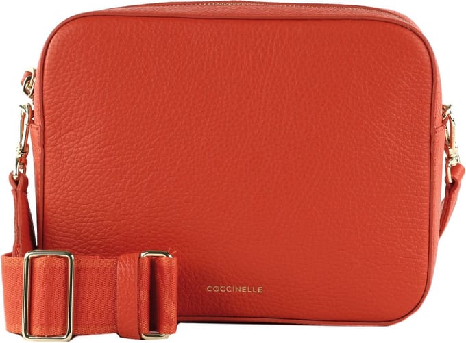COCCINELLE Leren Schoudertas Tebe Crossover Bag Gazpacho Oranje