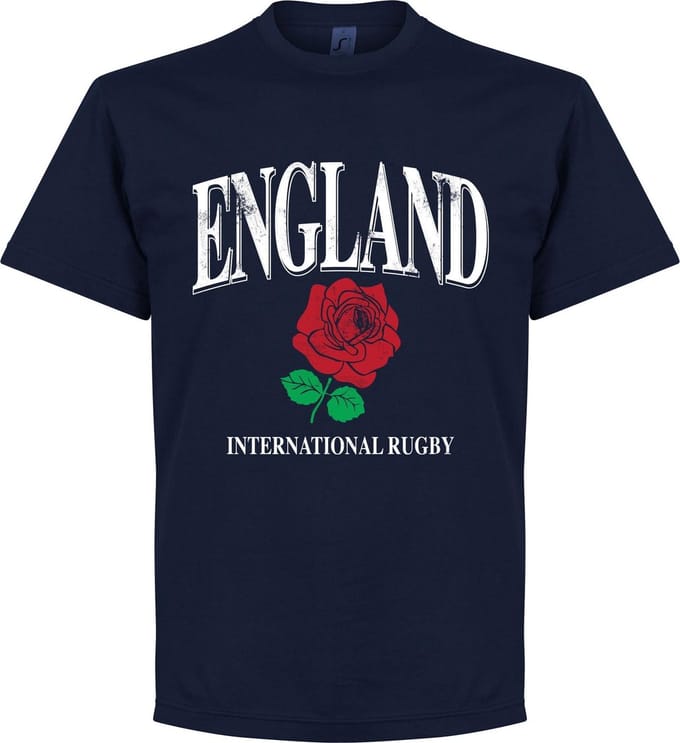 England Rose International Rugby T-Shirt- Navy - S