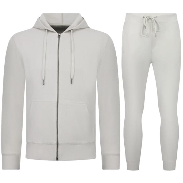 Casual Oversized Joggingpak Heren Volwassenen - Trainingspak Heren - Nette Tweedelige Set - 5853 - Wit