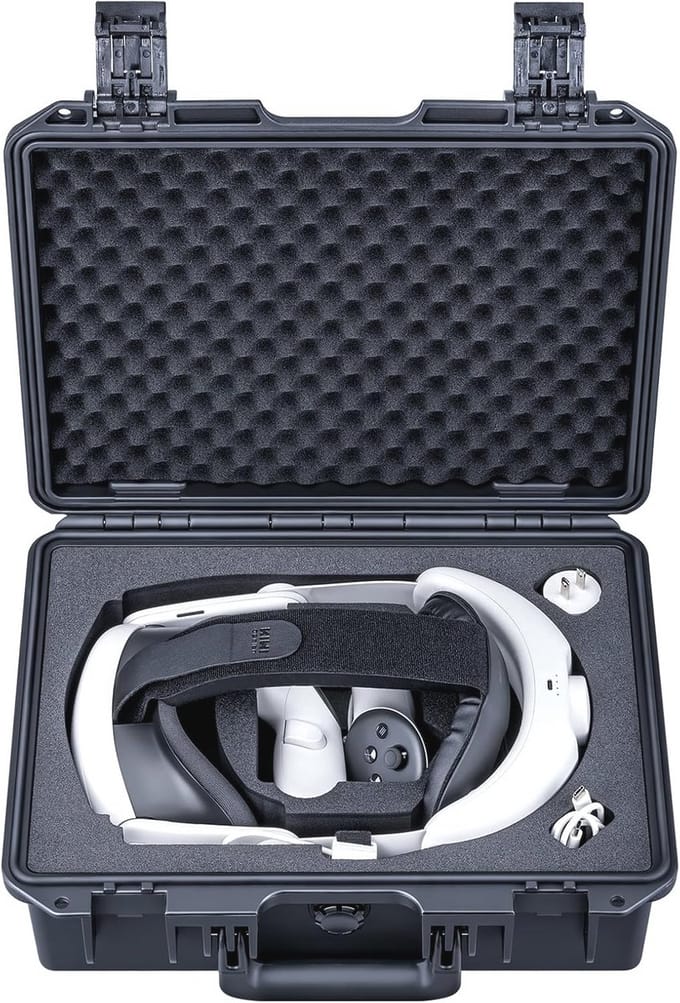Waterdichte HardCase voor Quest 3S en Hoofdband met Batterij