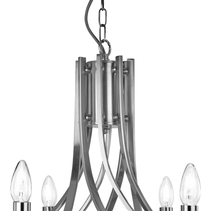 Searchlight Hanglamp Ascona 8-lamps zilver gesatineerd