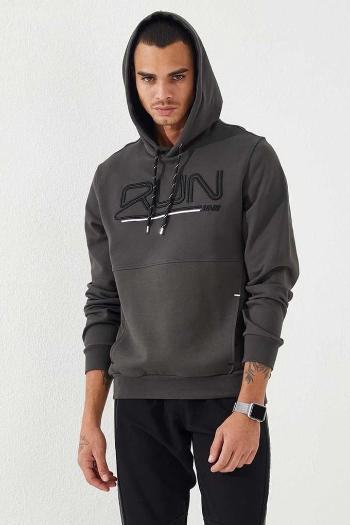 Heren Sweatshirt met Kap en Logo Print