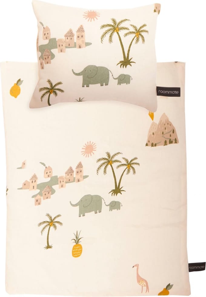 Roommate Poppenbed beddengoed - Organisch katoen met print - 32 x 40 cm