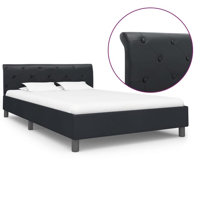 vidaXL - Bedframe - kunstleer - zwart - 120x200 - cm