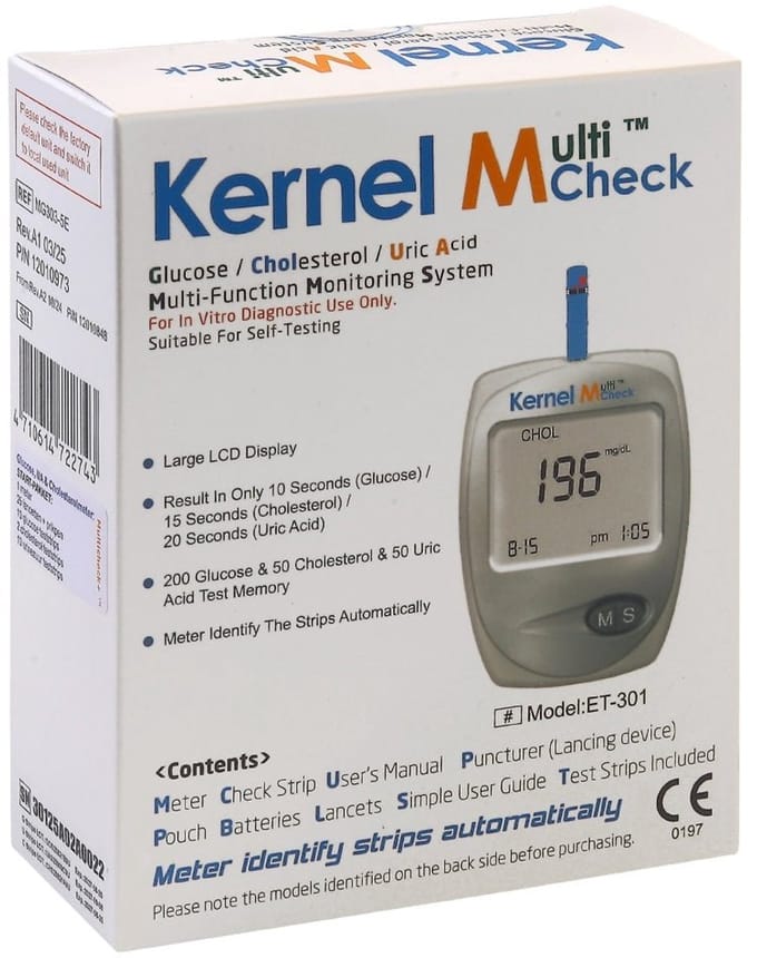 Multicheck 3UZ startpakket 3-in-1 glucose-cholesterol-urinezuur meter