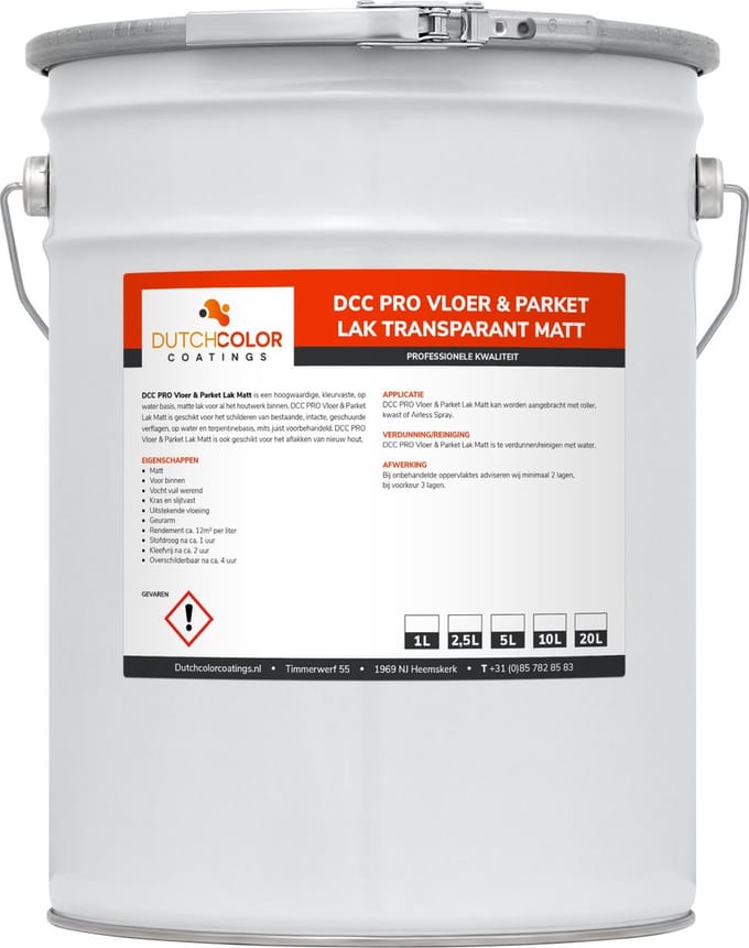 DCC PRO Vloer & Parket Lak Transparant Matt - 20L -