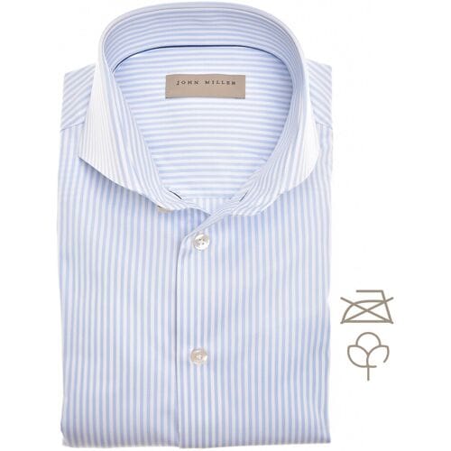 John Miller Overhemd Non-Iron Cotton Pinstripe Licht Blauw / male