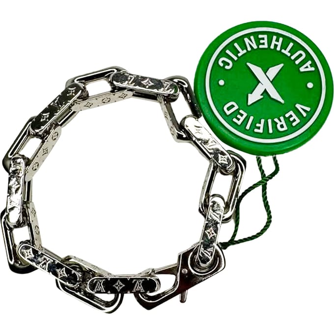 Louis Vuitton Monogram Ketenarmband in Zilver Metaal