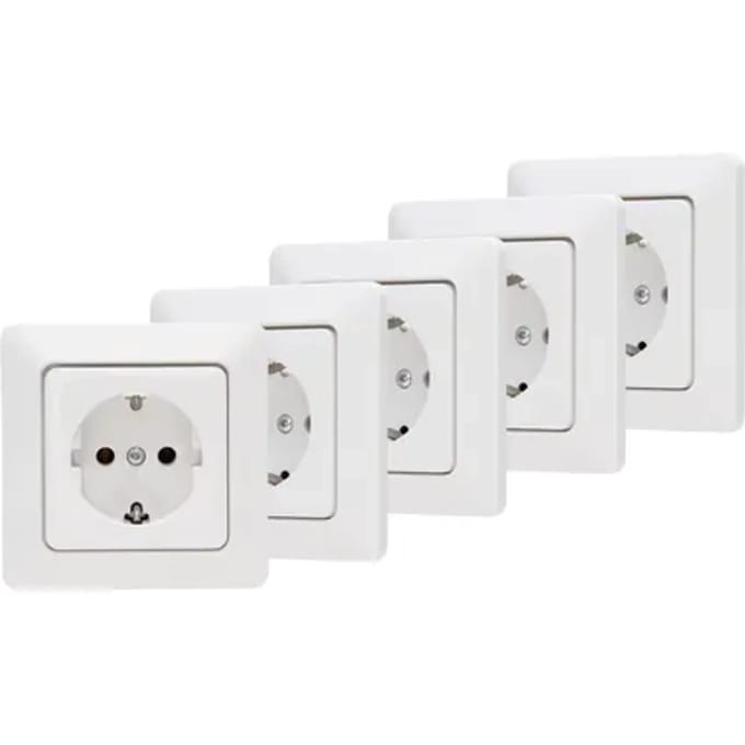 Sencys Ottawa Stopcontact 1-voudig Geaard Arctic Wit 4+1 Gratis