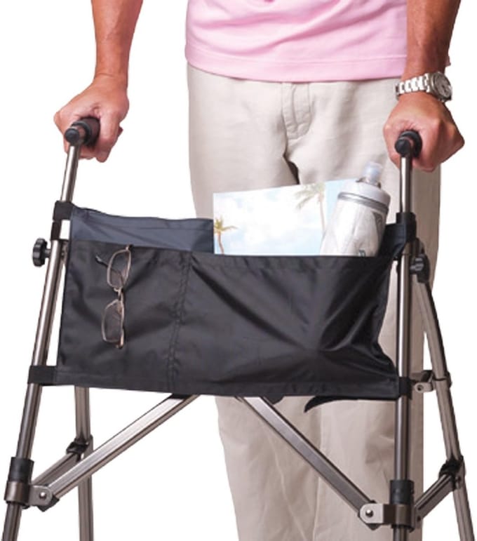 Organizer Pouch voor Rollator - Losse Nylon Tas met 2 Vakken en Klittenband