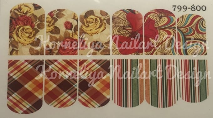 Korneliya Water Decal Nail Wrap WD 799-800