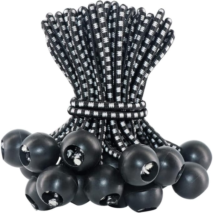 longziming -Elastische Koorden met Bal – 30 Stuks Tentelastieken 4 mm – Sterk & Duurzaam Rubber