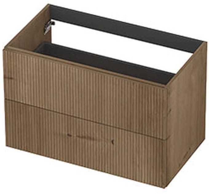 INK - Onderkast 2L Fineer Gefreesd Tbv Greep - 800x450x520 Mm - Ash Grey